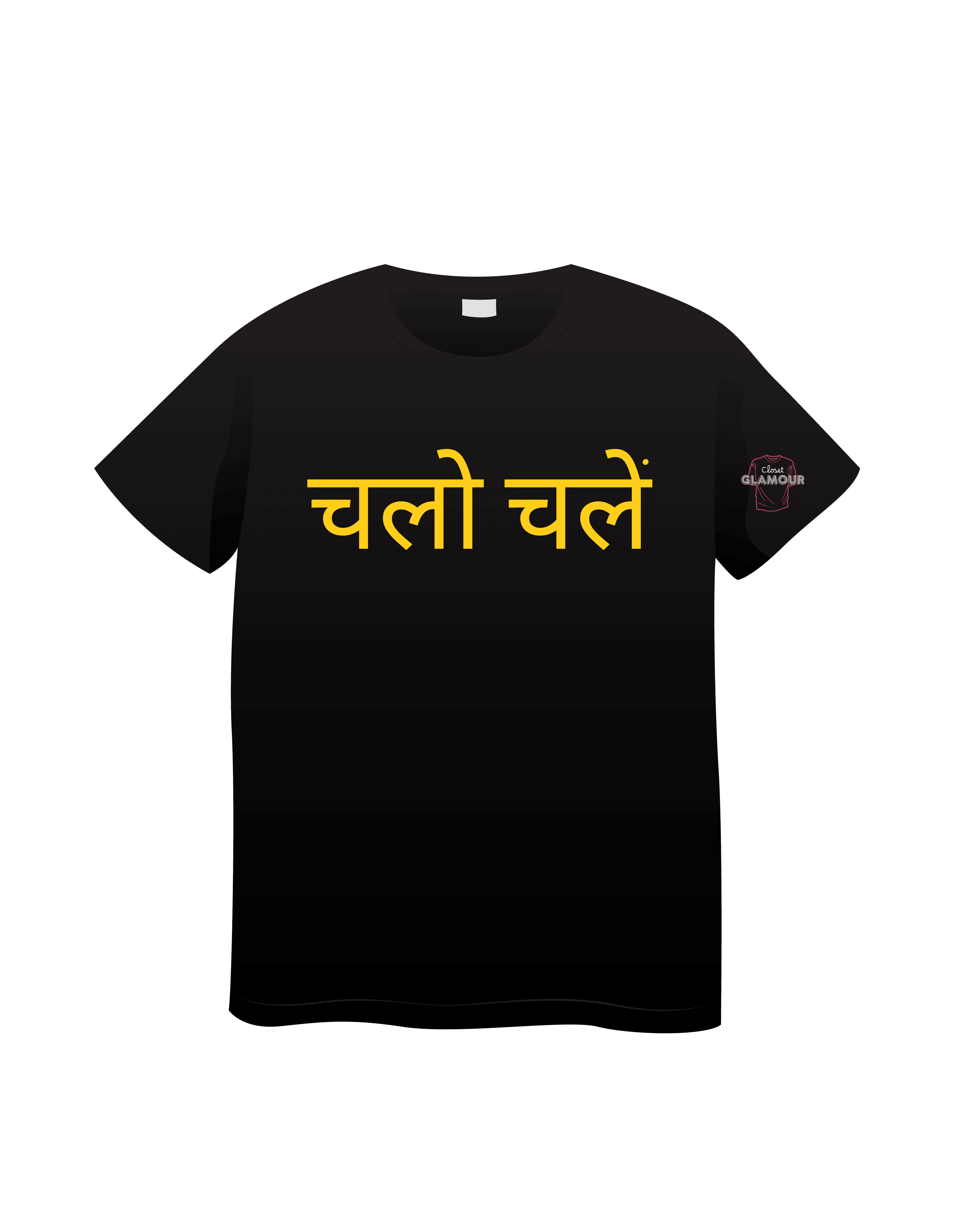Black Cotton Printed Regular T-Shirt For Men & Women