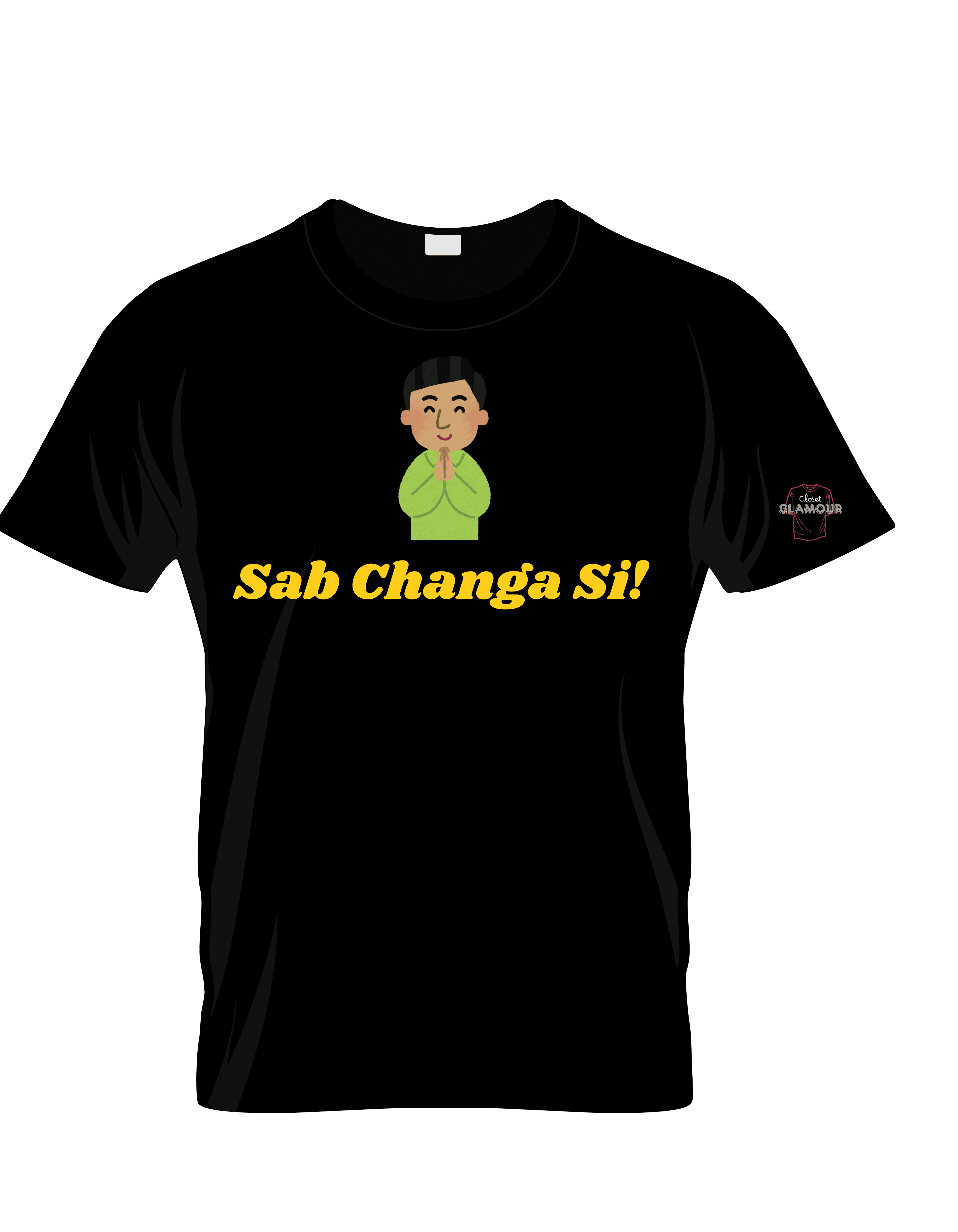 Black Cotton Printed Regular T-Shirt For Men & Women