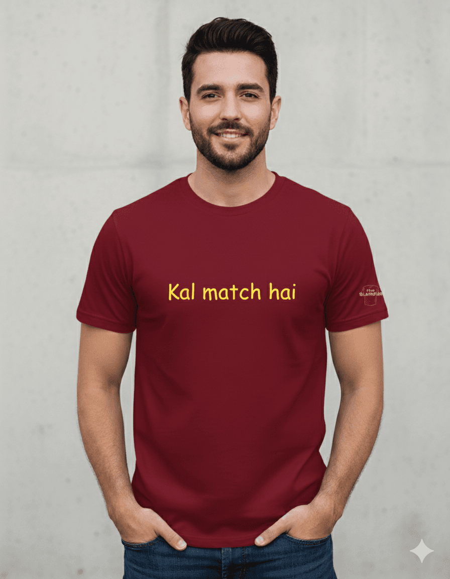 Maroon Cotton Printed Regular T-Shirt For Men & Women